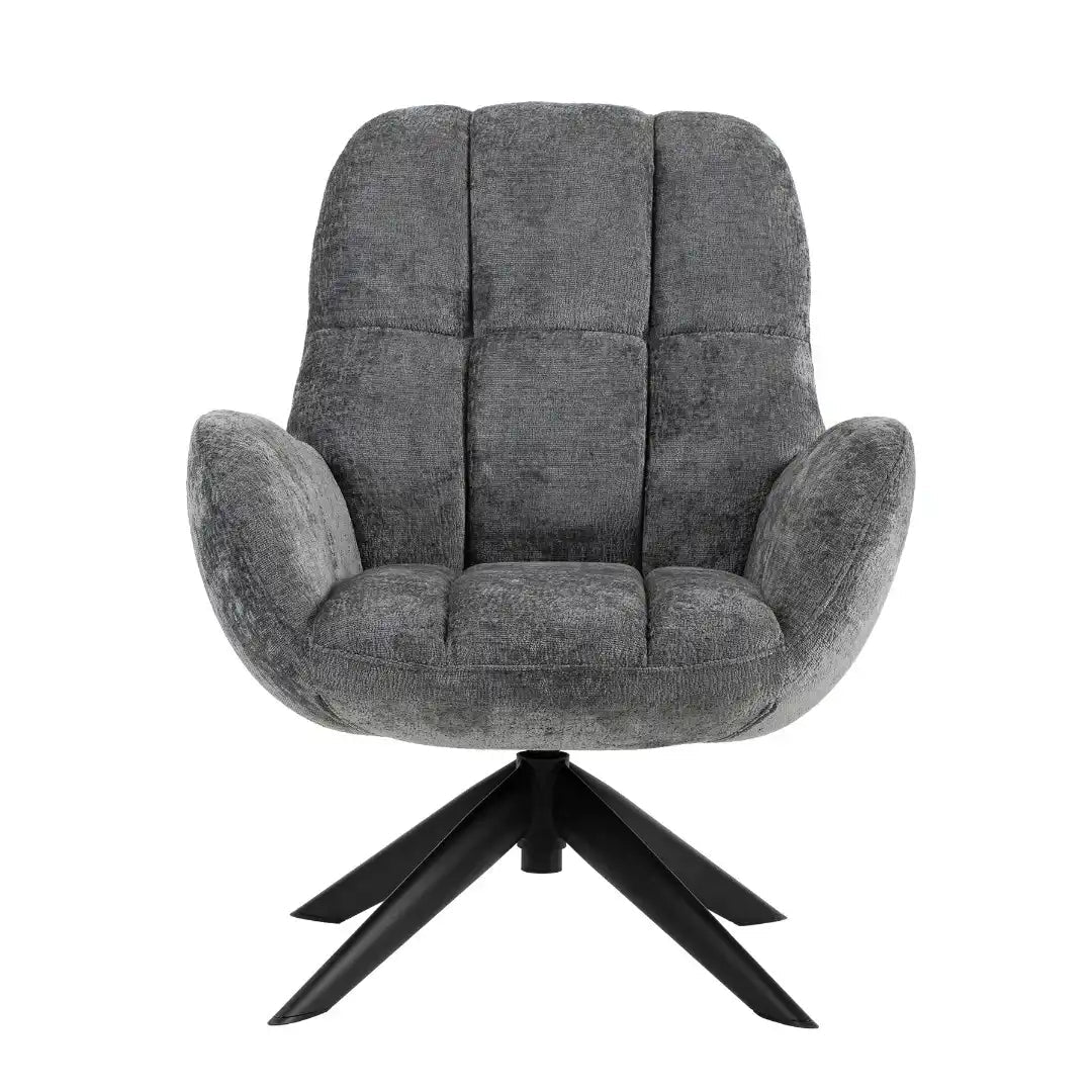 Glenfield Accent Chair Grey Chenille - Price Crash Furniture