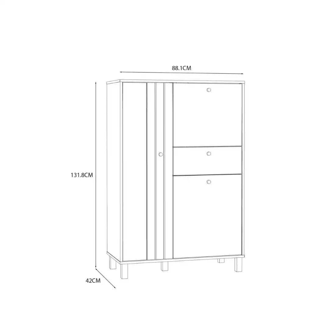 Grafton 3 Door 1 Drawer Cabinet In Cream and Oak - Price Crash Furniture