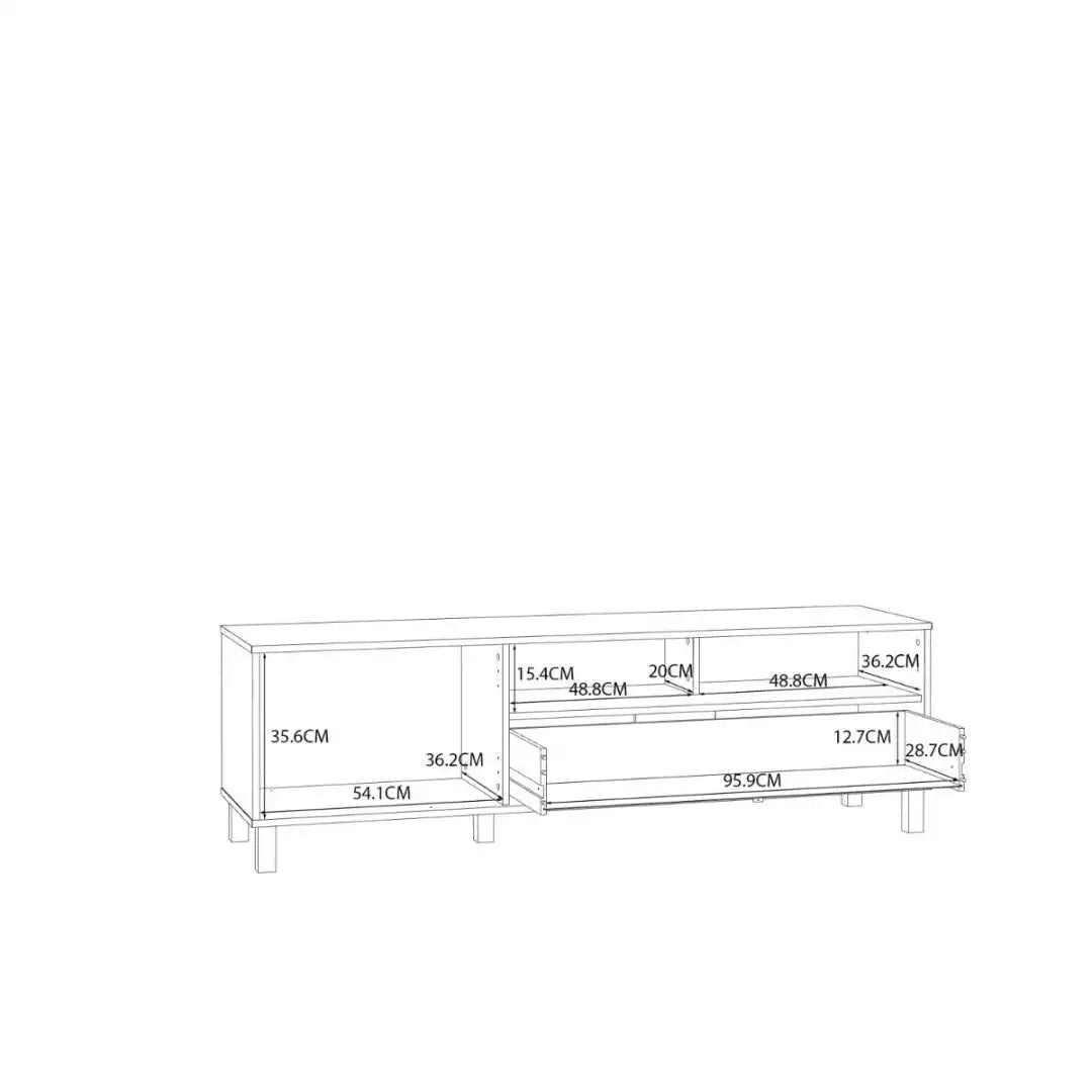Grafton TV Unit in Cream and Oak - Price Crash Furniture