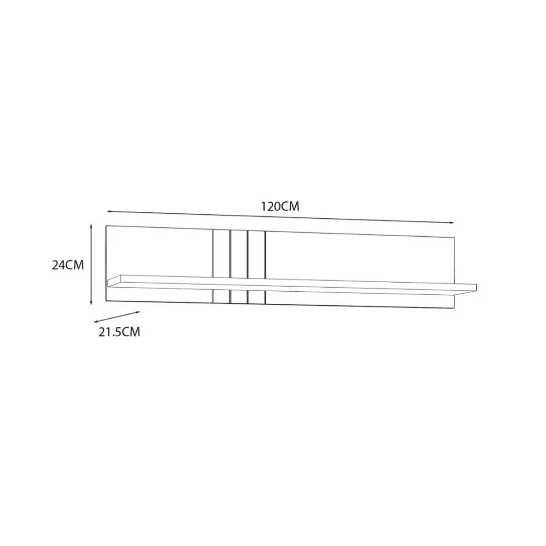 Grafton Wall Shelf In Cream and Oak - Price Crash Furniture