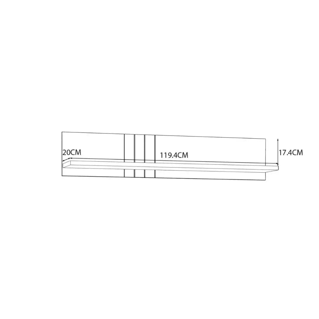 Grafton Wall Shelf In Cream and Oak - Price Crash Furniture