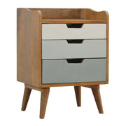 Green Gradient 3 Drawer Hand-Painted Bedside - Price Crash Furniture