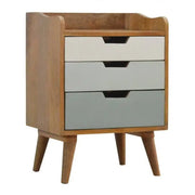 Green Gradient 3 Drawer Hand - Painted Bedside - Price Crash Furniture