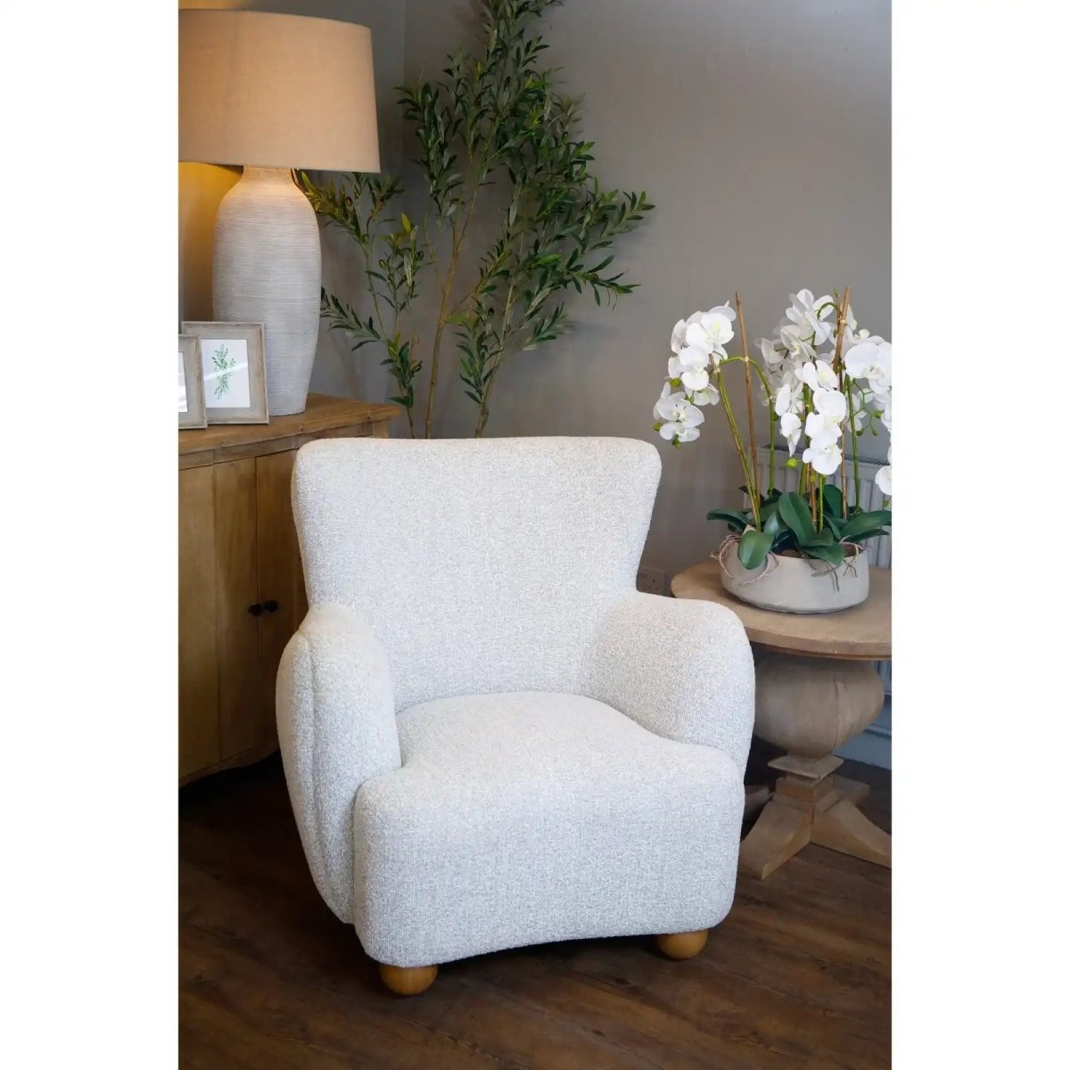 Greige Hui Large Arm Chair - Price Crash Furniture