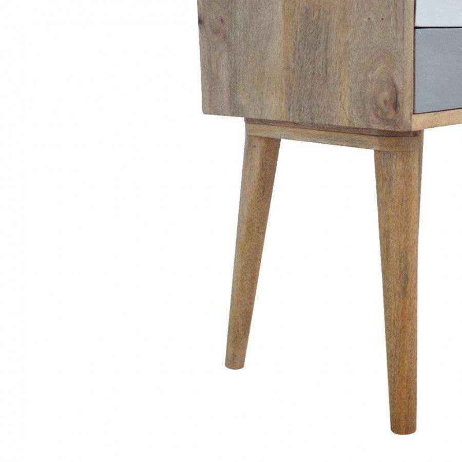 Grey And White 2 Drawer Hand - Painted Bedside - Price Crash Furniture