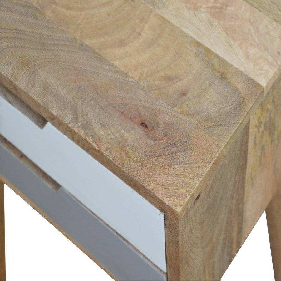 Grey And White 2 Drawer Hand - Painted Bedside - Price Crash Furniture