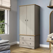 Grey Compact Corona 2 Door, 2 Drawer Wardrobe - Price Crash Furniture