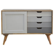 Grey Gradient Nordic Sliding Sideboard with 4 Drawers - Price Crash Furniture