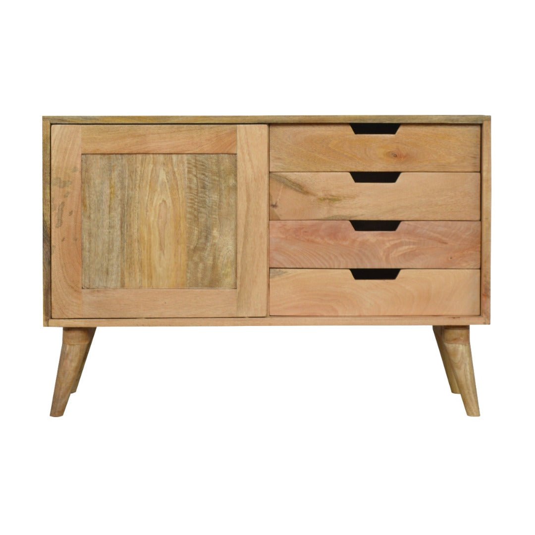 Grey Gradient Nordic Sliding Sideboard with 4 Drawers - Price Crash Furniture