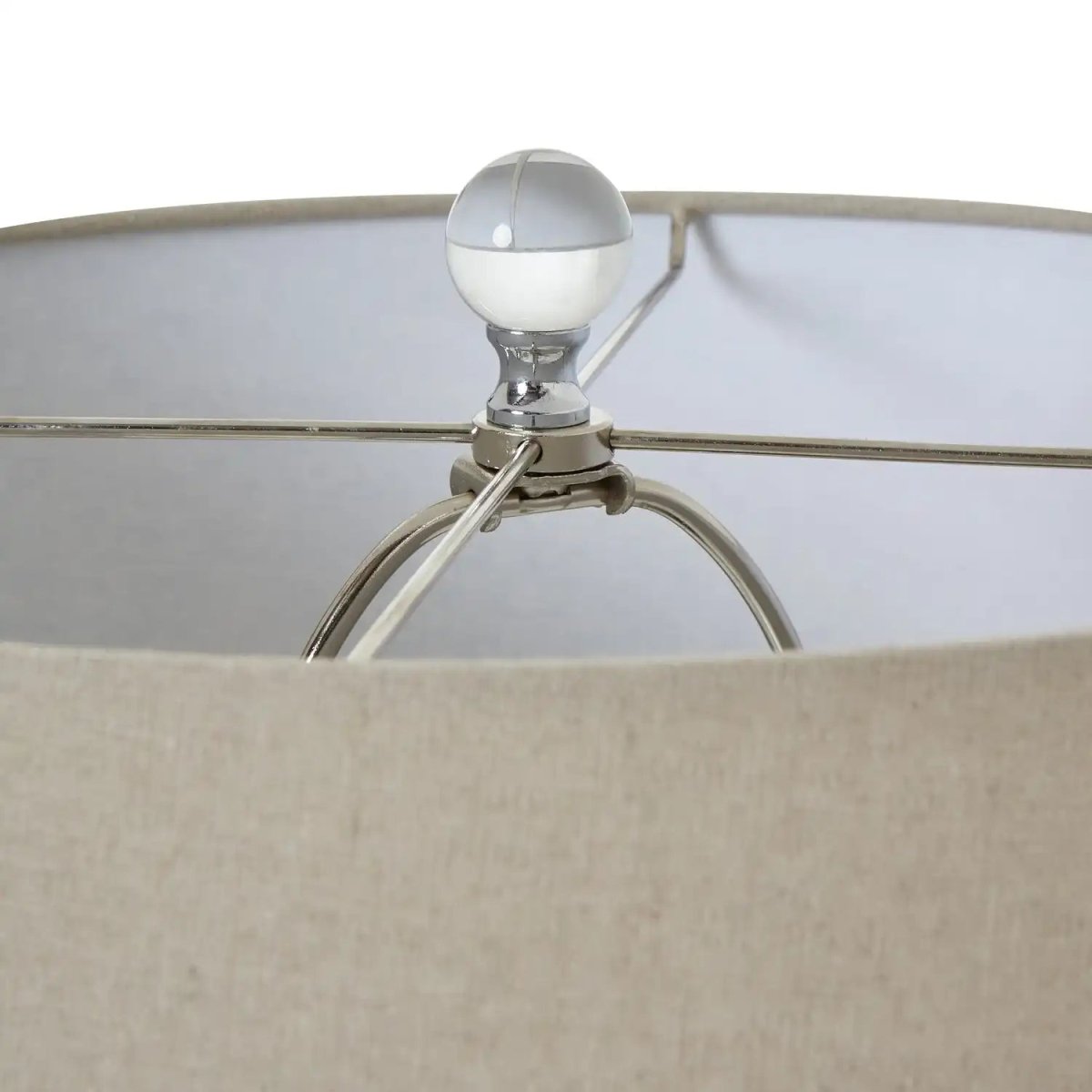 Grey Shadows Table Lamp With Linen Shade - Price Crash Furniture