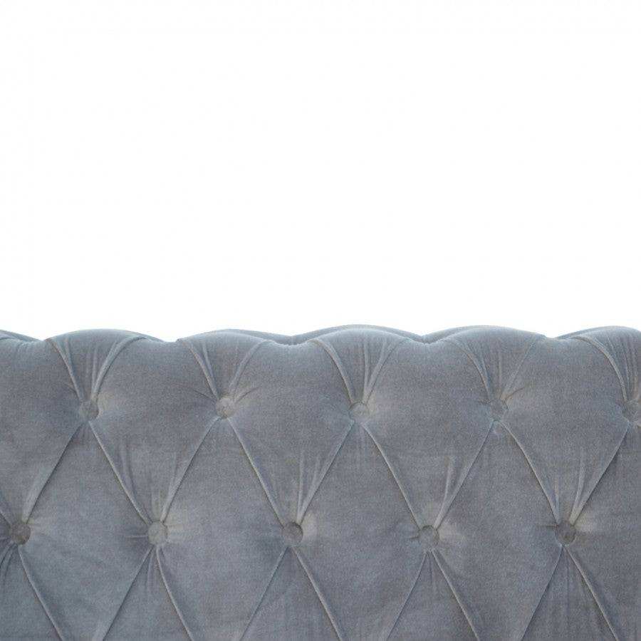 Grey Velvet 2 Seater Chesterfield Sofa - Price Crash Furniture