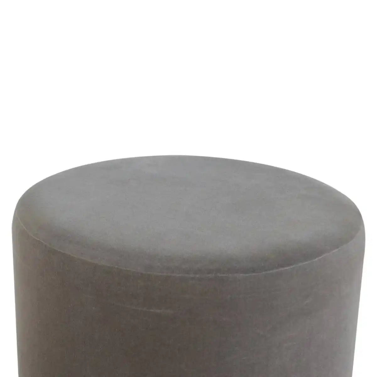 Grey Velvet Footstool with Gold Base - Price Crash Furniture