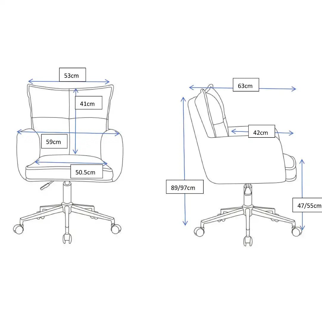 Harbour Office Chair Cream Corduroy - Price Crash Furniture
