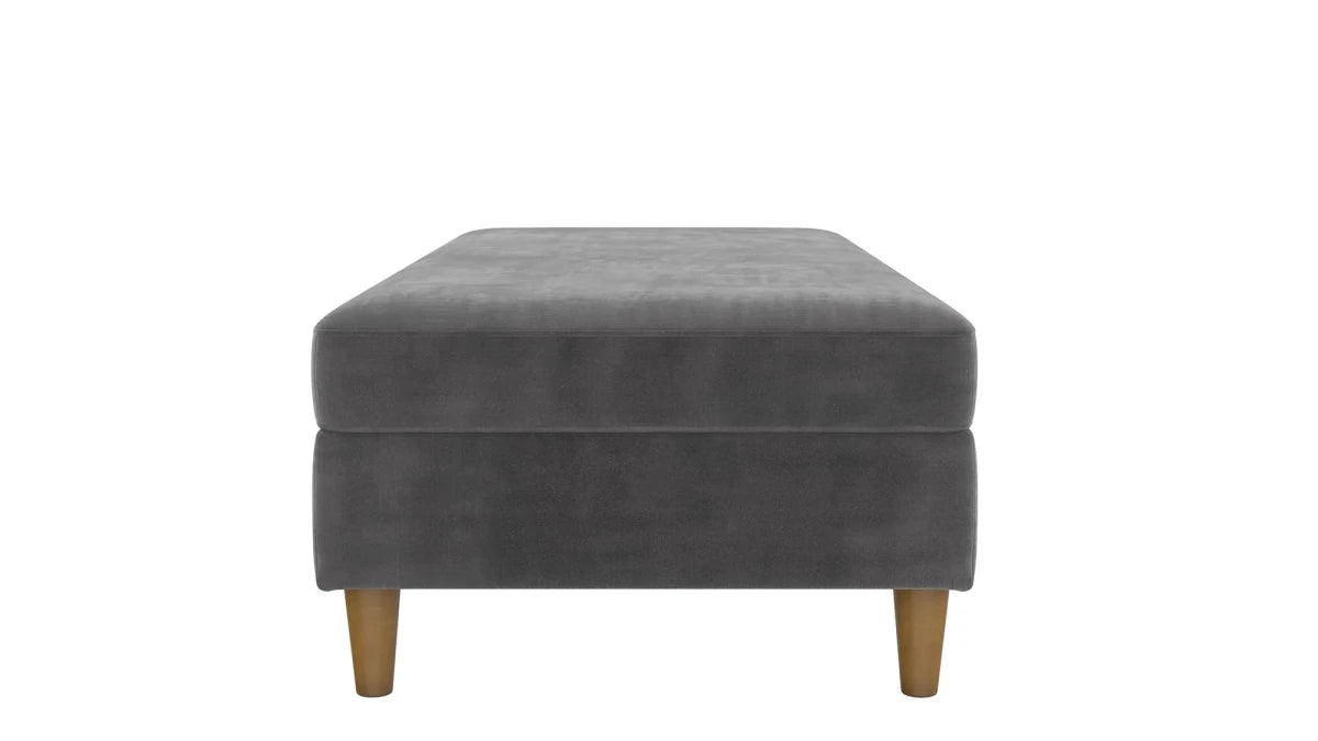 Hartford Storage Ottoman - Grey Chenille by Dorel - Price Crash Furniture