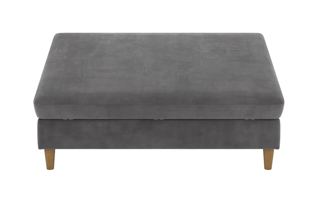 Hartford Storage Ottoman - Grey Chenille by Dorel - Price Crash Furniture