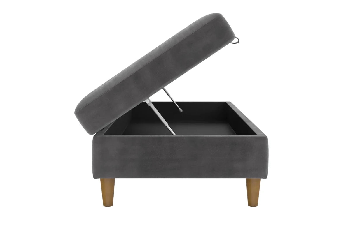 Hartford Storage Ottoman - Grey Chenille by Dorel - Price Crash Furniture