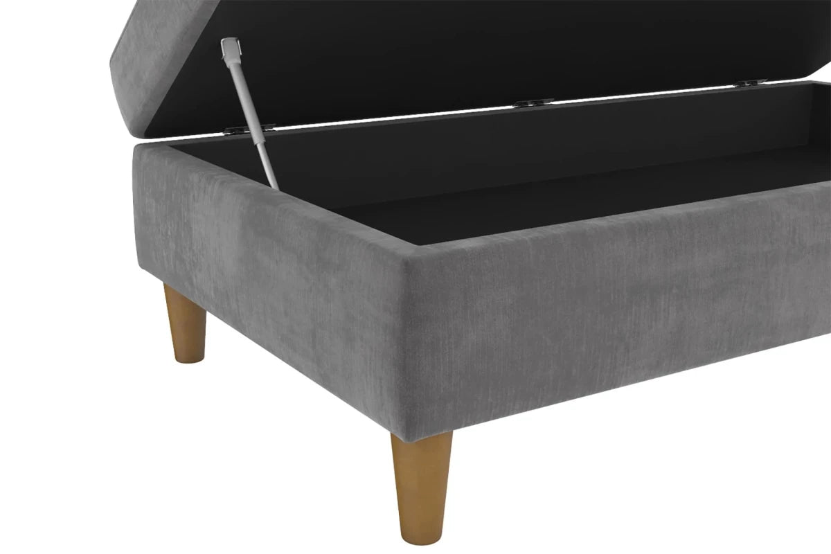 Hartford Storage Ottoman - Grey Chenille by Dorel - Price Crash Furniture