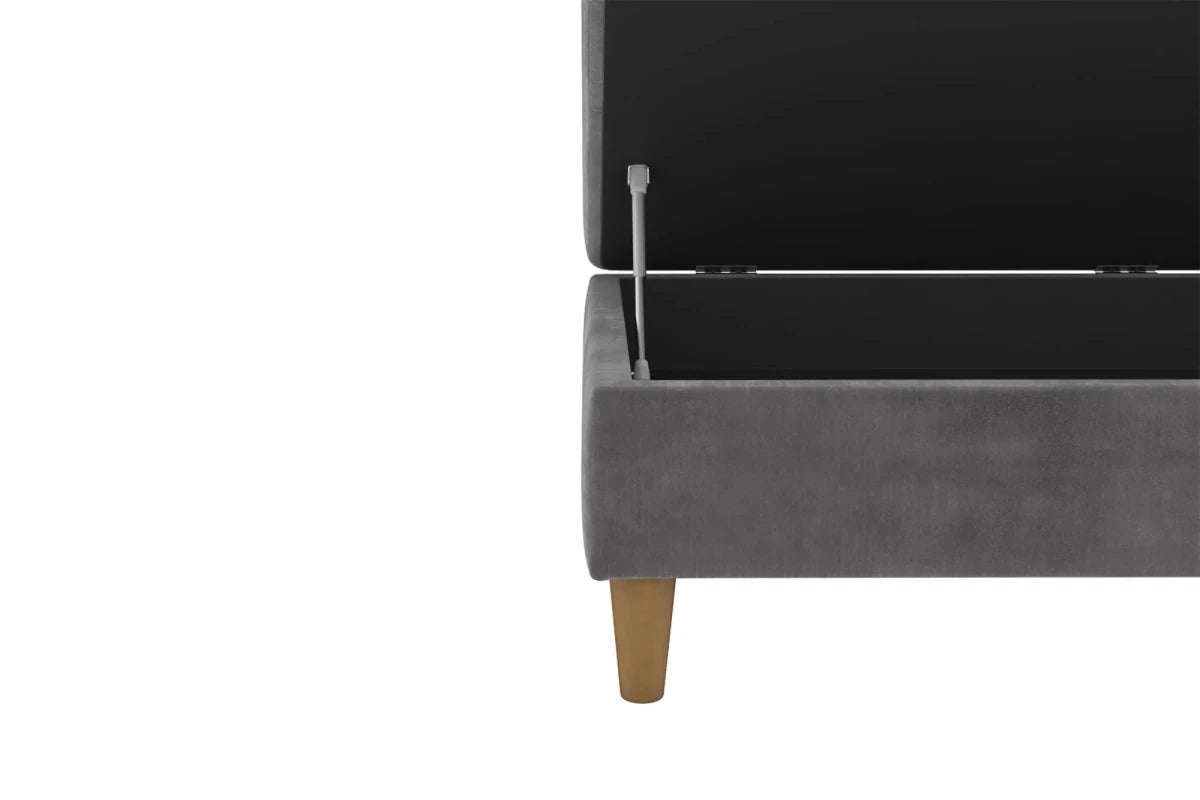 Hartford Storage Ottoman - Grey Chenille by Dorel - Price Crash Furniture