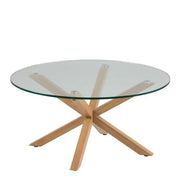 Heaven Round Coffee Table With Smoked Glass Top - Price Crash Furniture