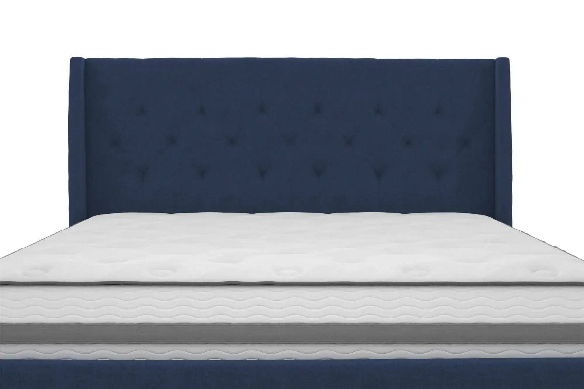 Her Majesty Linen Double Bed - in Blue by Dorel - Price Crash Furniture