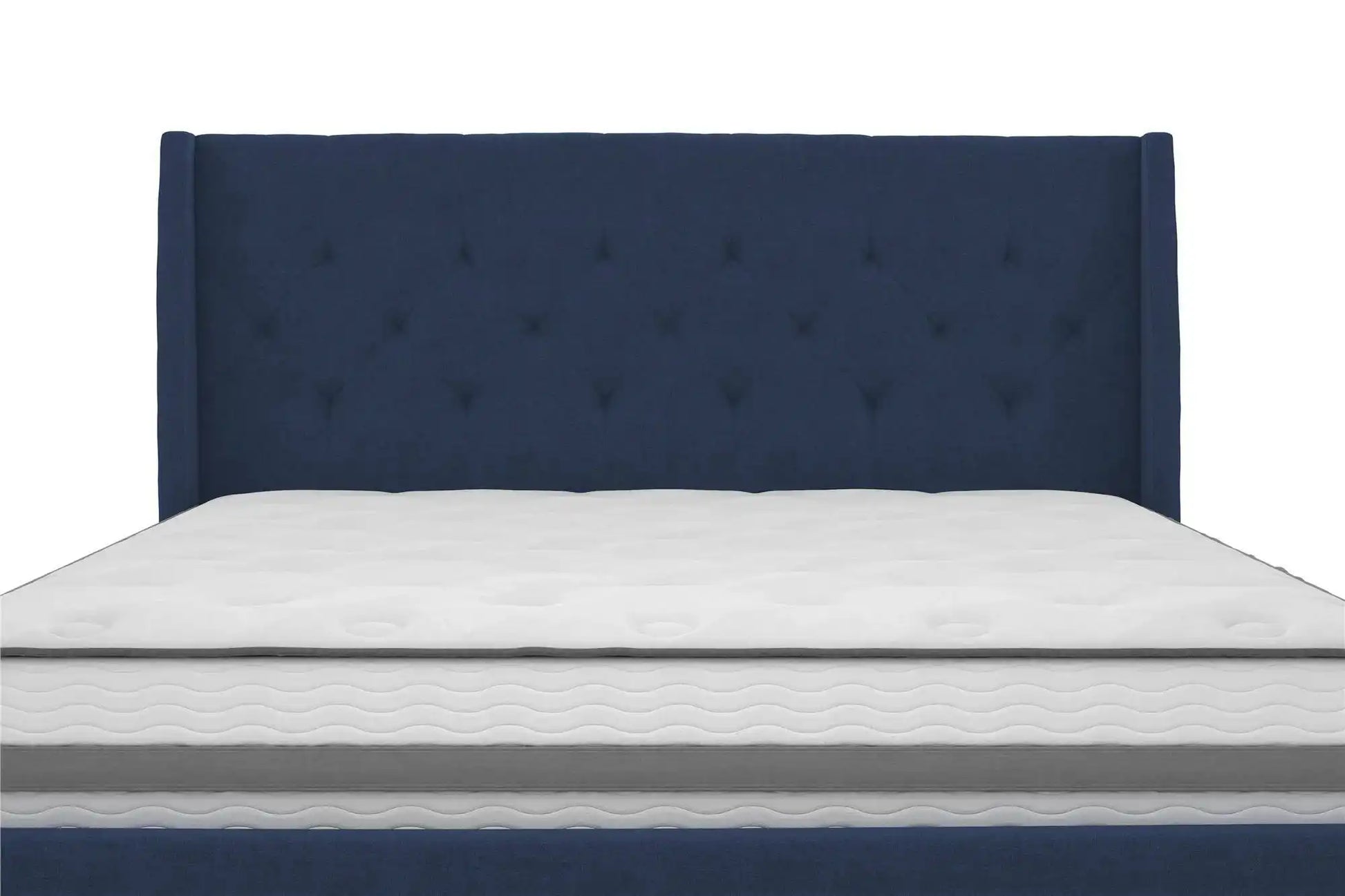 Her Majesty Linen Double Bed - in Blue by Dorel - Price Crash Furniture