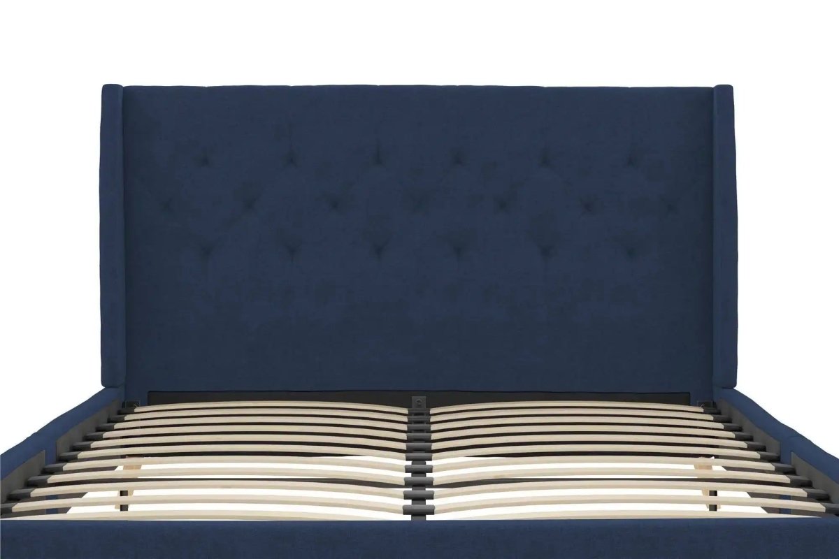 Her Majesty Linen Double Bed - in Blue by Dorel - Price Crash Furniture