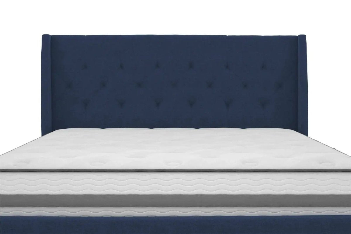 Her Majesty Linen King Size Bed - in Blue by Dorel - Price Crash Furniture