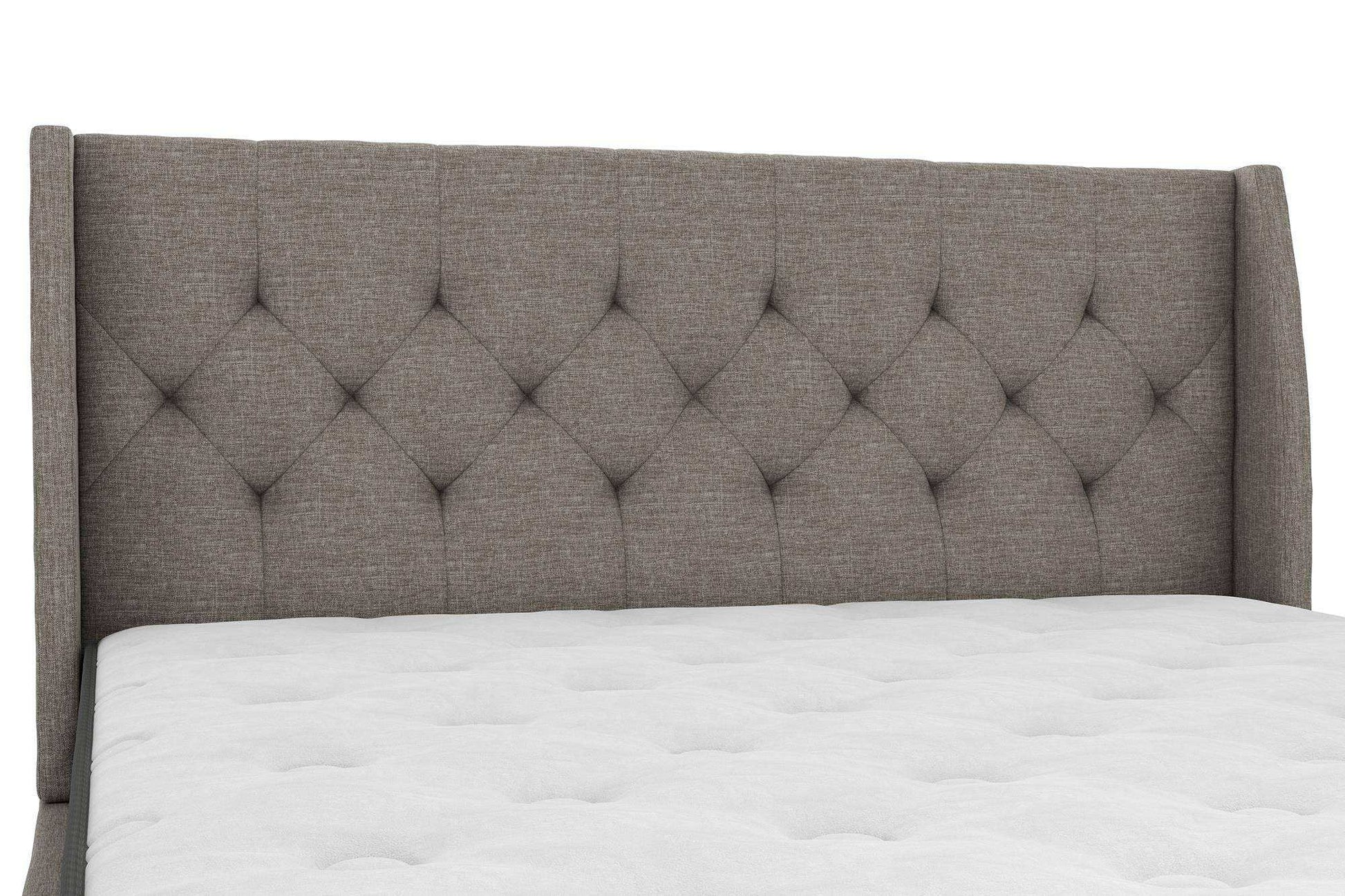 Her Majesty Linen King Size Bed - in Grey by Dorel - Price Crash Furniture