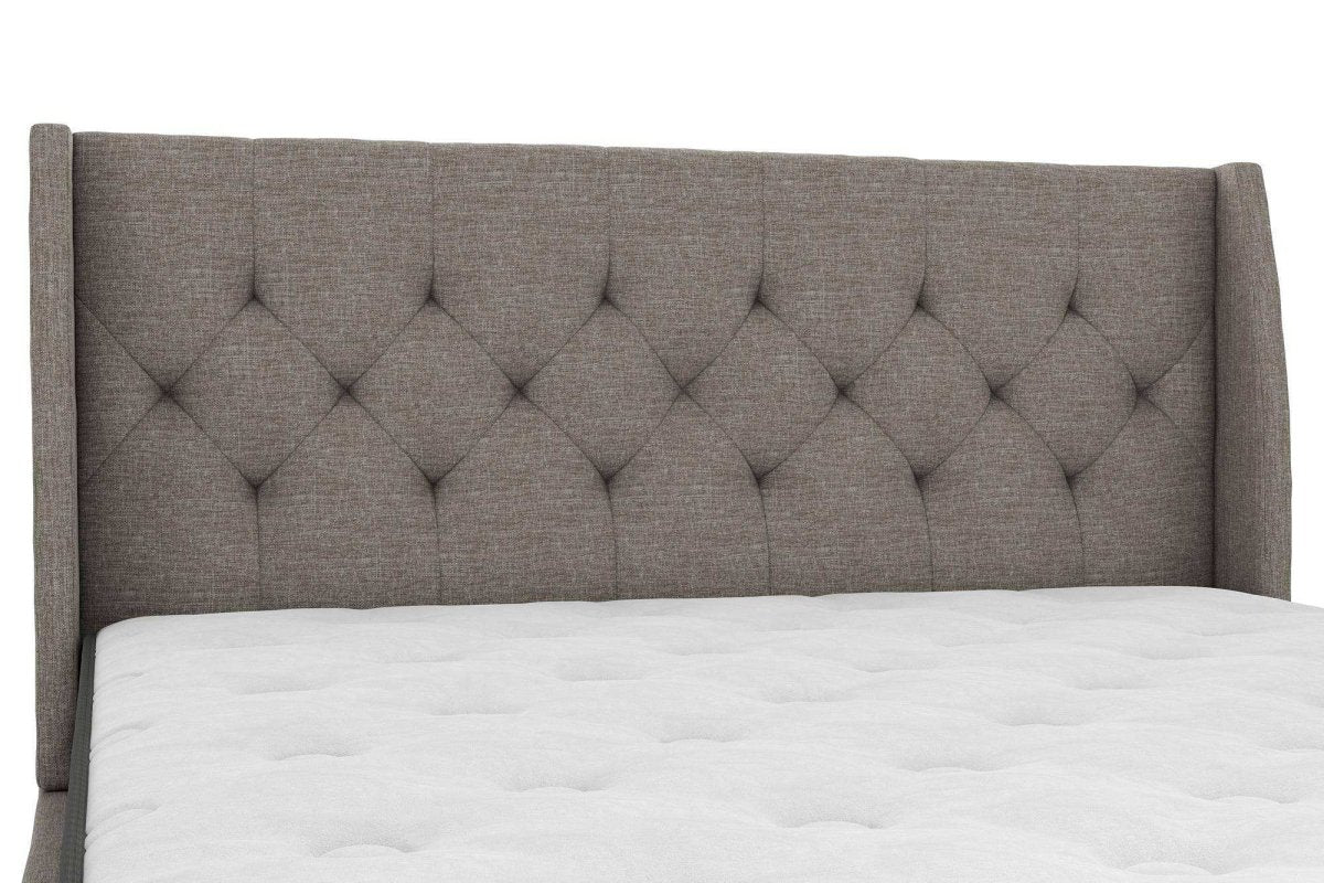 Her Majesty Linen King Size Bed - in Grey by Dorel - Price Crash Furniture