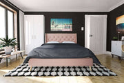 Her Majesty Linen King Size Bed - in Pink by Dorel - Price Crash Furniture
