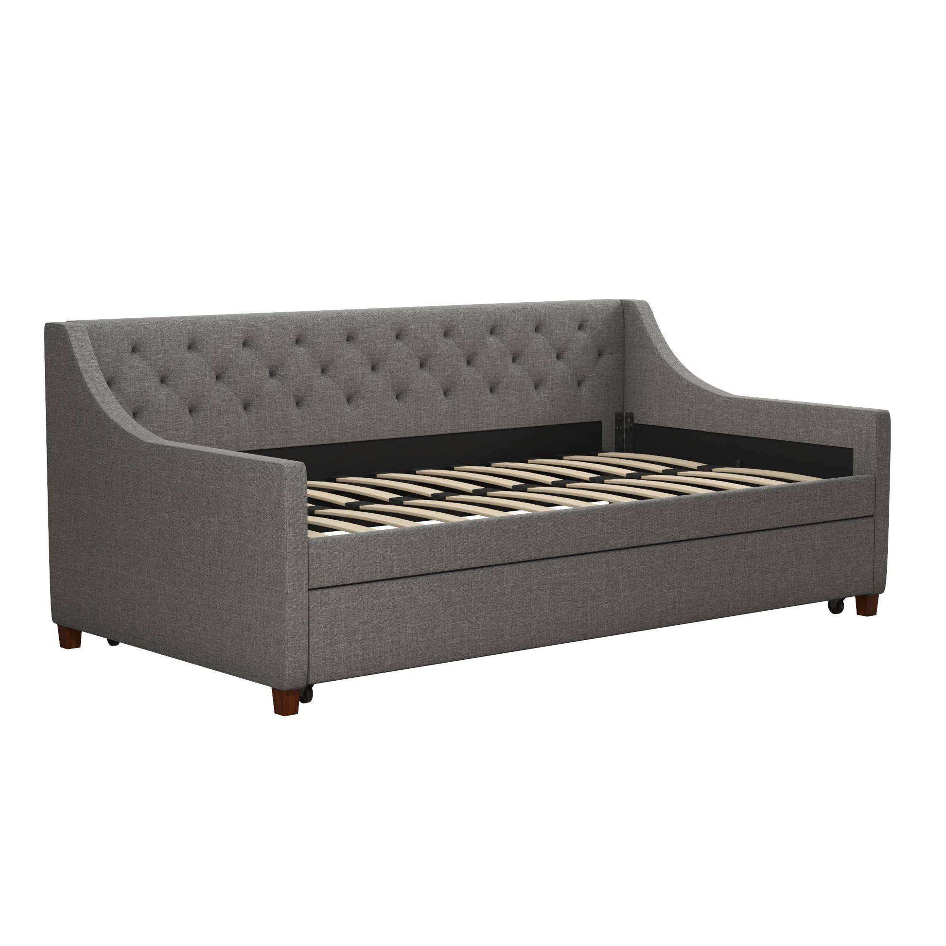 Her Majesty Single Daybed/Trundle Linen in Grey by Dorel - Price Crash Furniture