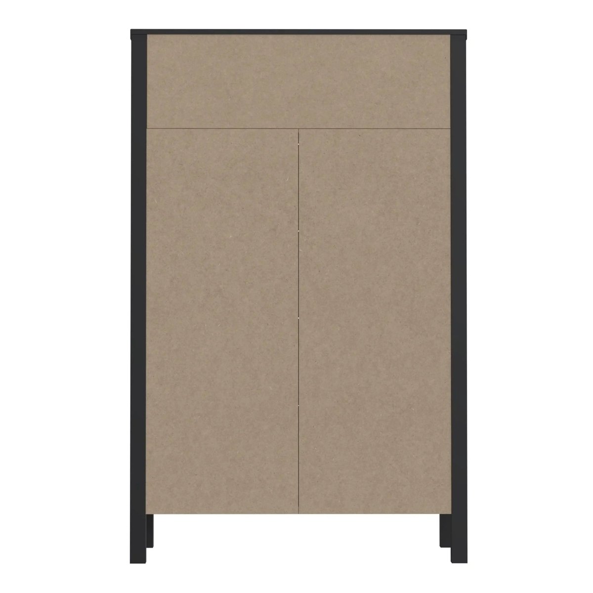 High Rock 4 Drawer Chest Of Drawers In Matt Black and Riviera Oak - Price Crash Furniture