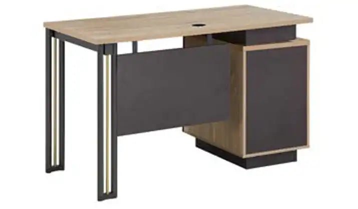 Highland Office / Computer Desk in Grey and Light Oak - Price Crash Furniture
