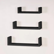 Hudson Foiled Black U - shape Floating Shelf Kit by Core - Price Crash Furniture