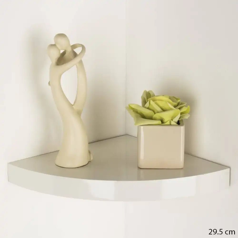 Hudson Gloss Cream 29.5cm Corner Shelf Kit by Core - Price Crash Furniture