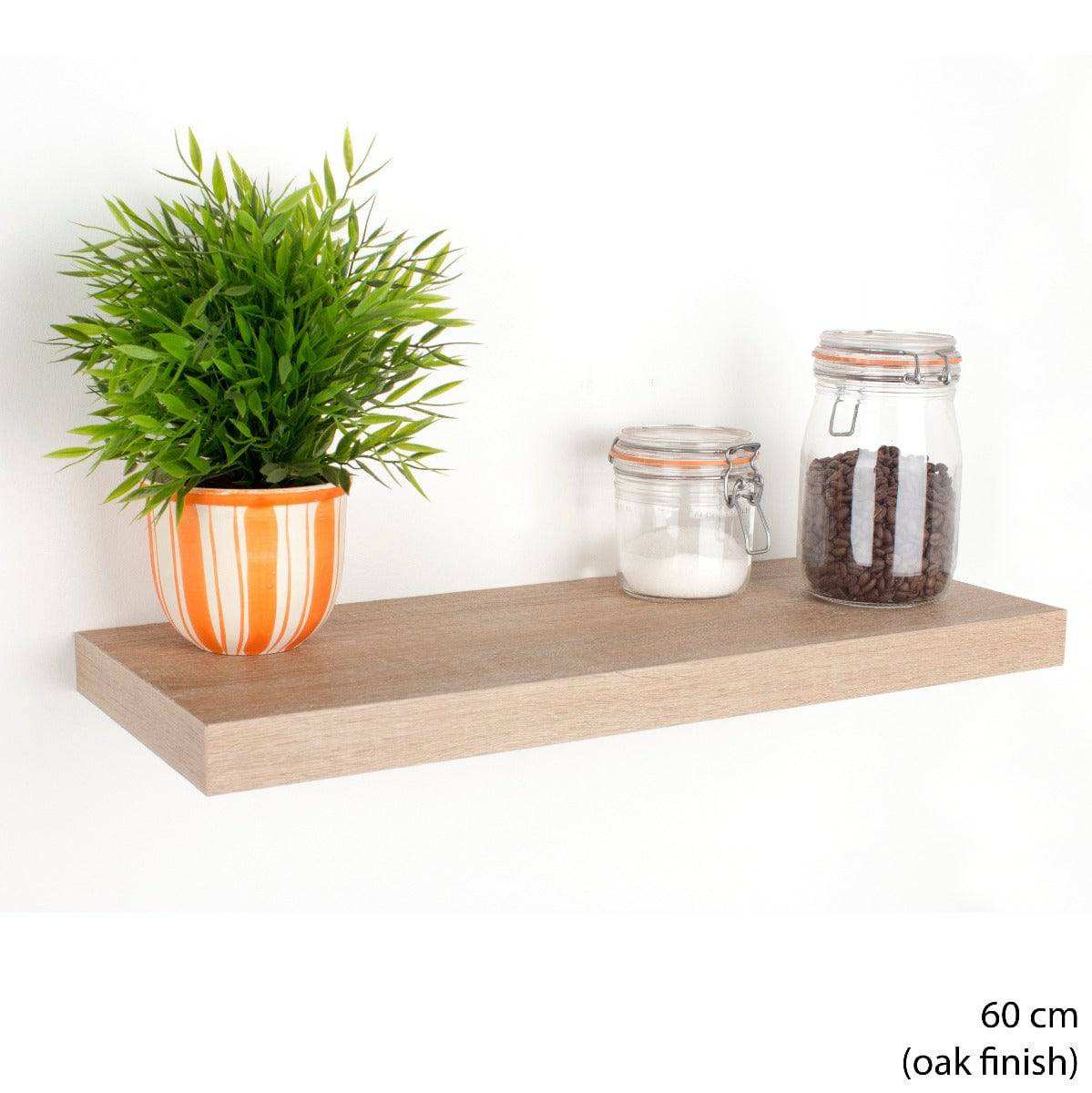 Hudson Oak 60cm Floating Wall Shelf Kit Core