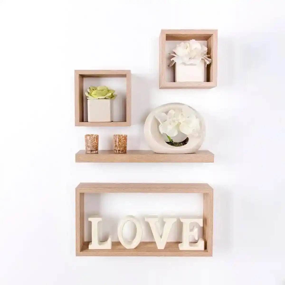 Hudson Oak Set 4 Shelves Core