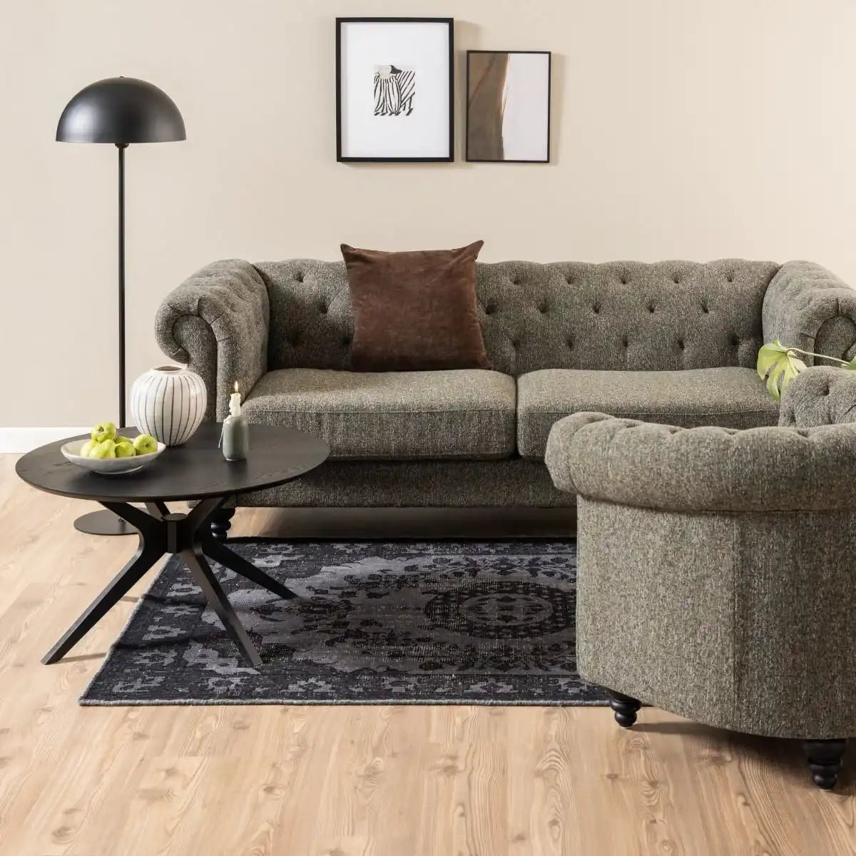 I_Duncan Round Coffee Table In Black 80x45cm - Price Crash Furniture