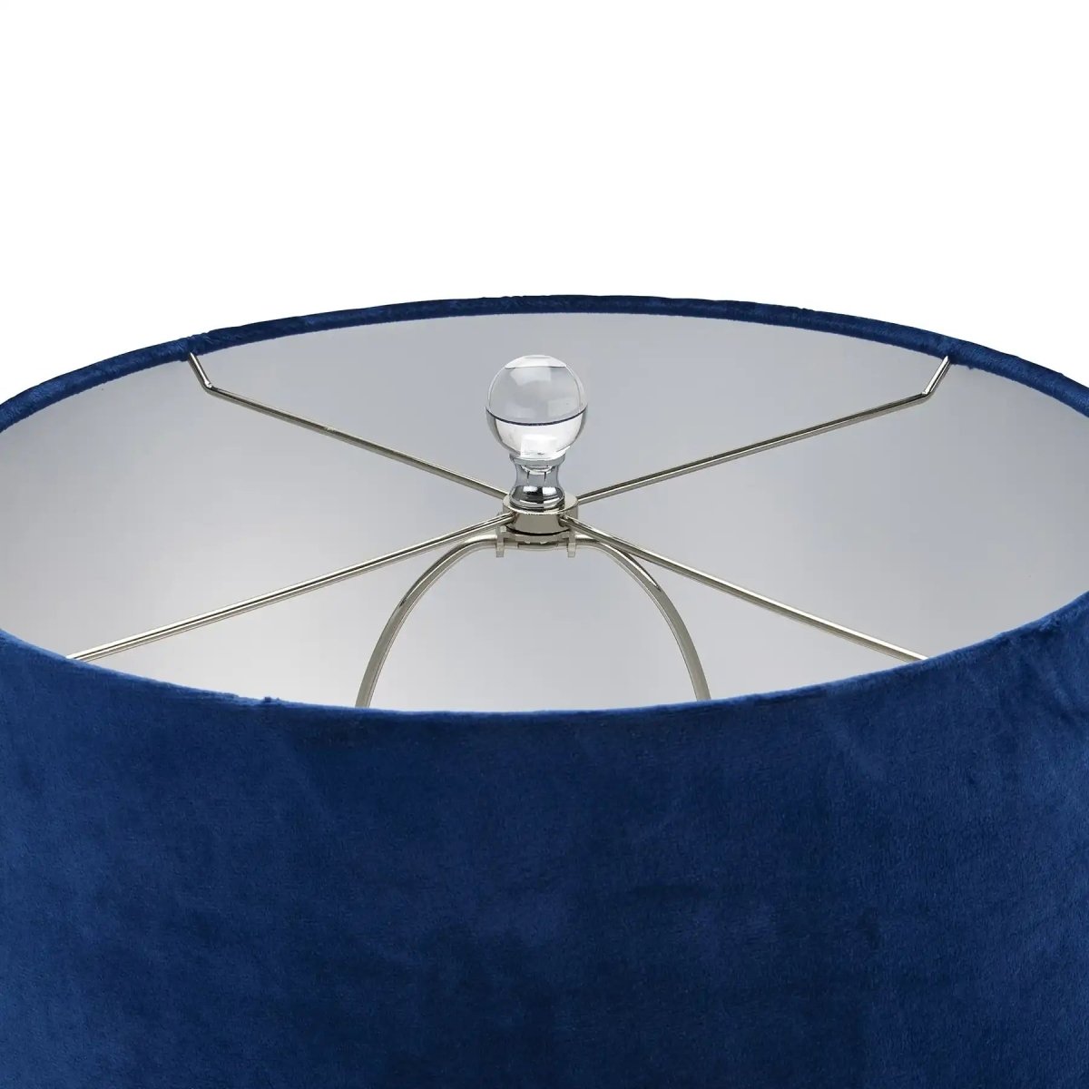 Ice Shadows Table Lamp With Navy Blue Lampshade - Price Crash Furniture