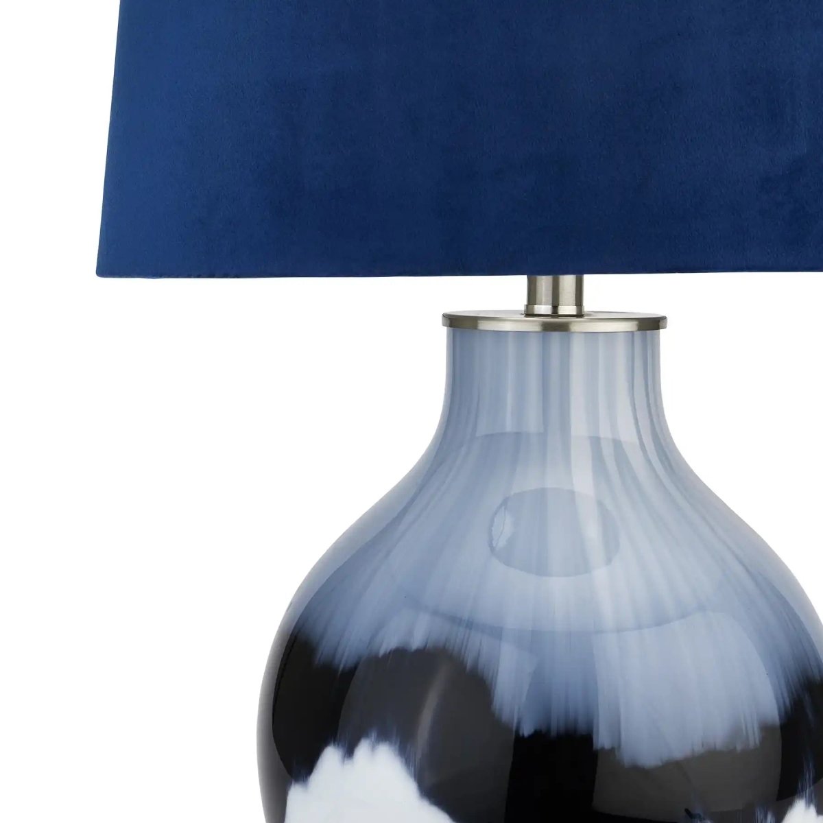 Ice Shadows Table Lamp With Navy Blue Lampshade - Price Crash Furniture