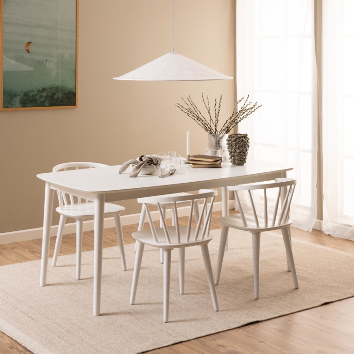 Ida White Wooden Dining Chair - Set Of 2 - Price Crash Furniture