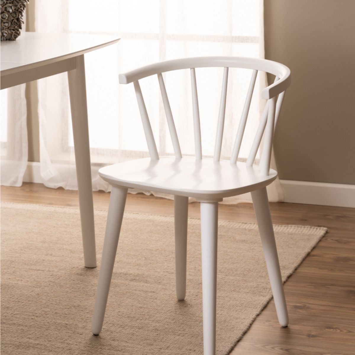 Ida White Wooden Dining Chair - Set Of 2 - Price Crash Furniture