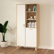 Ikast China Cabinet 2 Doors in Jackson Hickory and White - Price Crash Furniture