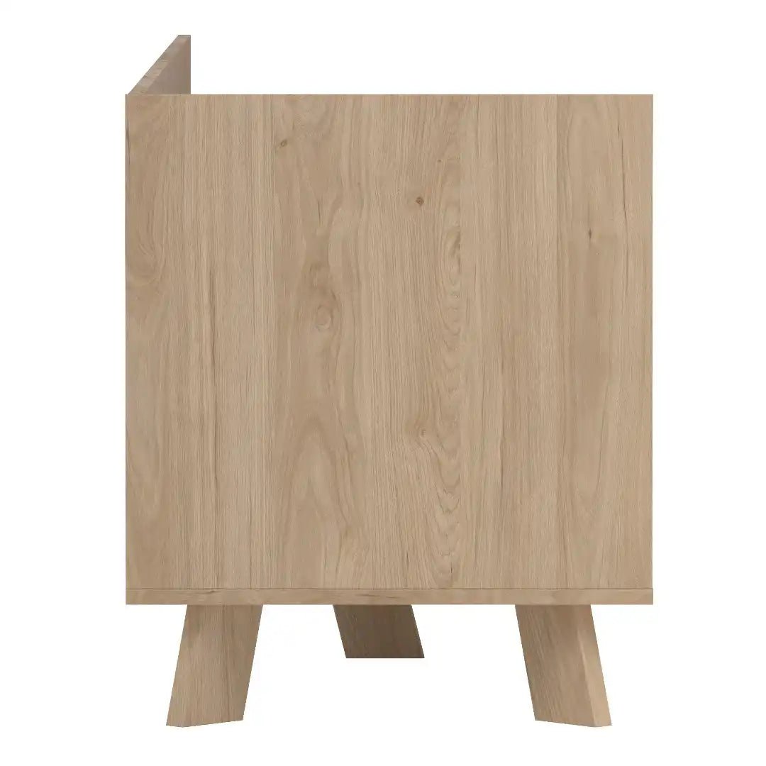 Ikast TV - unit with 1 Door + 2 Drawers in Jackson Hickory and White - Price Crash Furniture
