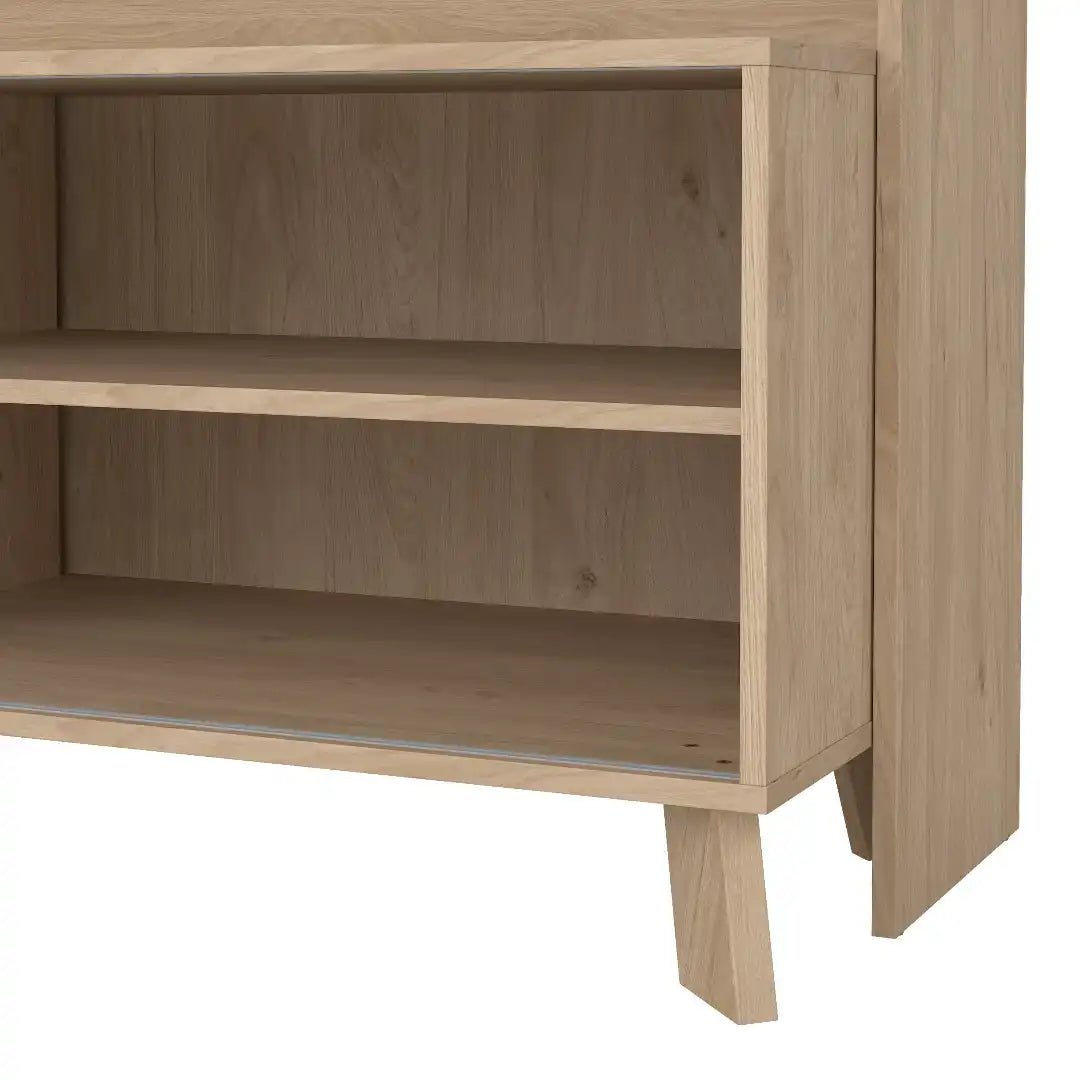 Ikast TV - Wall Unit with 2 Sliding Doors in Jackson Hickory and White - Price Crash Furniture