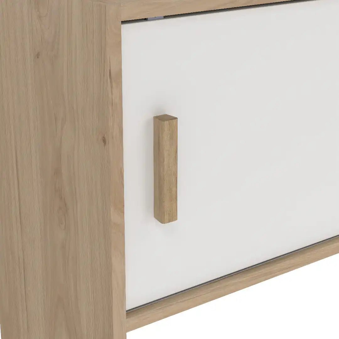 Ikast TV - Wall Unit with 2 Sliding Doors in Jackson Hickory and White - Price Crash Furniture