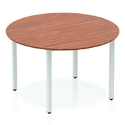Impulse 1200mm Round Table Maple Top Silver Box Frame Leg - Price Crash Furniture