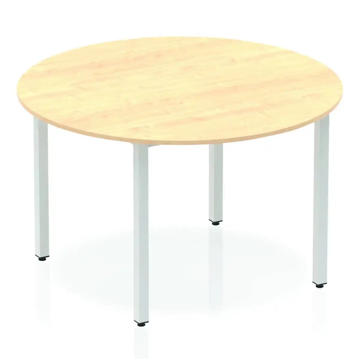 Impulse 1200mm Round Table Walnut Top Box Frame Leg