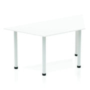 Impulse 1600mm Semi - Circle Table Beech Top Silver Post Leg - Price Crash Furniture
