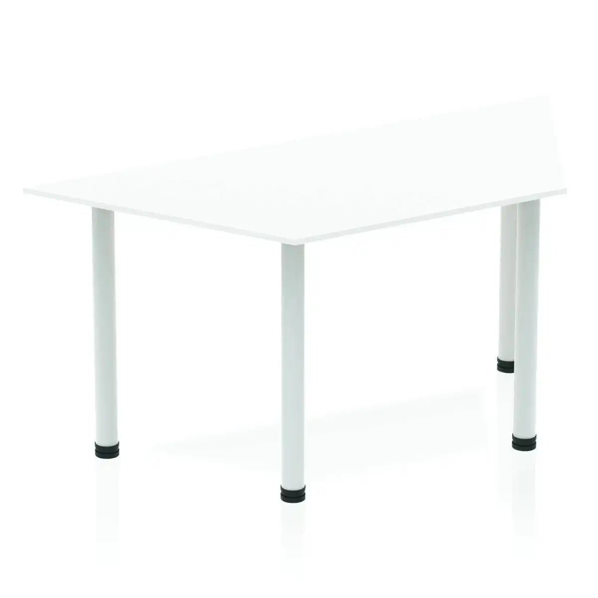 Impulse 1600mm Semi - Circle Table Beech Top Silver Post Leg - Price Crash Furniture
